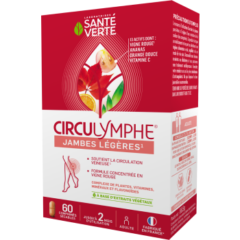 Circulymphe komprimierte schwere Beine Gr&uuml;ne Gesundheit - Packung mit 60 Tabletten