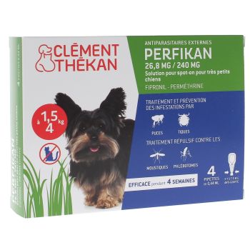 Perfikan 26,8 mg/240 mg für sehr kleine Hunde Clément-Thékan - 4 Pipetten zu 0,44 ml