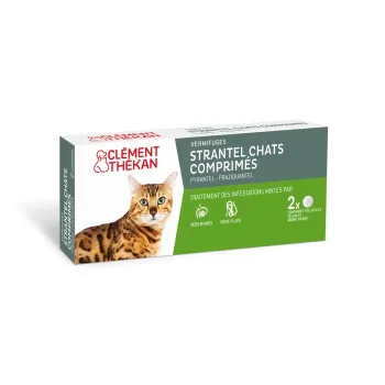 Strantel Katzen Tabletten Clément Thékan - Packung mit 2 Tabletten