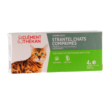 Strantel Katzen Tabletten Cl&eacute;ment Th&eacute;kan - Packung mit 4 Tabletten