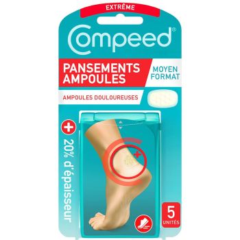 Compeed mittlere Größe Fersenschutzpflaster verstärkte Schutz - Packung mit 5 Pflastern