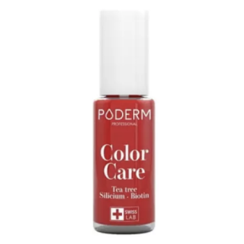 Farbenpflege Nagellack kräftiges Rot 363 Poderm - Flasche mit 8 ml