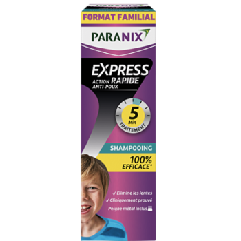 Schnell wirkendes Express-Shampoo gegen Läuse Paranix - 300ml Flasche + Kamm
