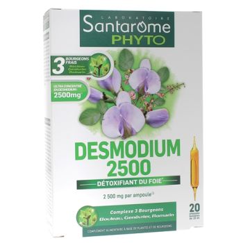 Desmodium 2500 Leberentgiftung Santarome - Packung mit 20 Ampullen