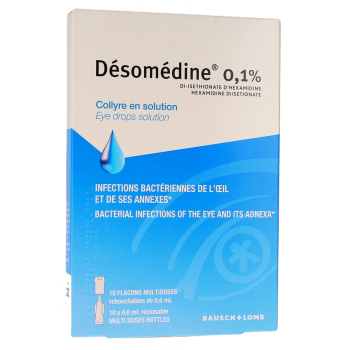 Desomedine 0,1% Augentropfen in Flasche - Packung mit 10 Flaschen zu 0,6 ml