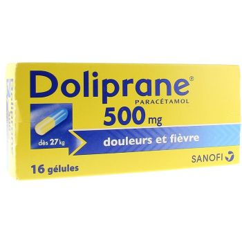 Doliprane 500mg Kapseln - Packung mit 16 Kapseln