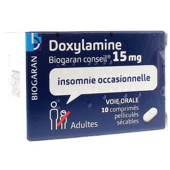Doxylamin Biogaran 15mg filmtabletten zum Teilen - Packung mit 10 Tabletten