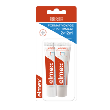 Reisegröße Elmex Kariesprophylaxe-Zahnpasta - 2 Tuben à 12 ml