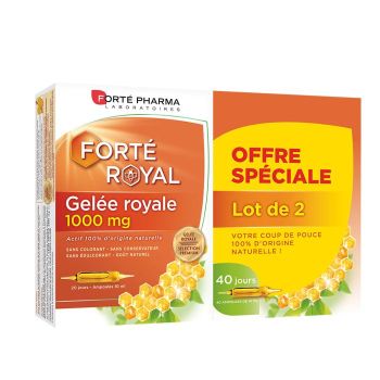 Gelee Royale 1000 mg Forté Pharma - 2 Schachteln mit 20 Ampullen à 10 ml