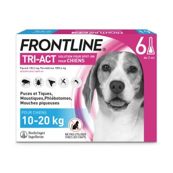 Frontline Tri-Act Hunde 10-20 kg - Packung mit 6 Dosen zu je 2 ml