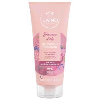 Feuchtigkeitsspendendes Duschgel mit BIO weißem Pfirsichpüree Laino - Tube mit 200 ml