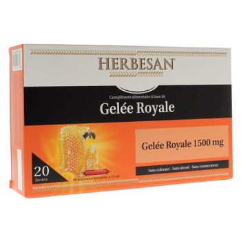 Gelee Royale 1500 mg Herbesan - Box mit 20 Ampullen