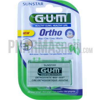 Gum Ortho Orthodontisches Wachs vorgeschnitten Minze - 1 Schachtel Wachs