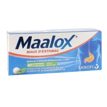 Maalox Magenbeschwerden Kautabletten Minze - Packung mit 40 Tabletten