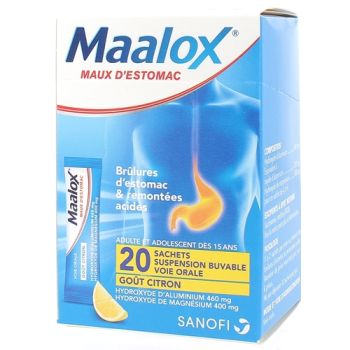 Maalox Zitrone Magenbeschwerden - Packung mit 20 Beuteln