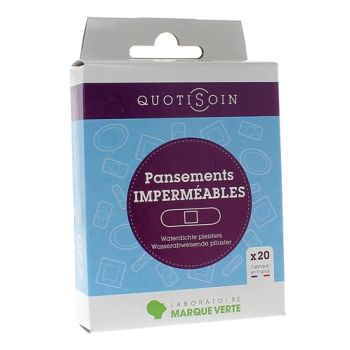 Quotisoin Wasserdichte Pflaster Grüne Marke - Schachtel mit 20 Pflastern