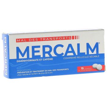 Mercalm Filmtabletten zum Teilen - Packung mit 15 Tabletten