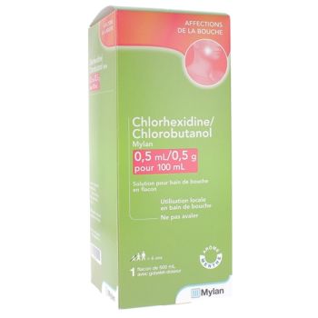 Chlorhexidin Chlorobutanol Mylan 0,5ml/0,5g Lösung zum Mundspülen - Flasche mit 500ml