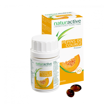 Elusanes Kürbiskernöl Naturactive - Packung mit 60 Kapseln