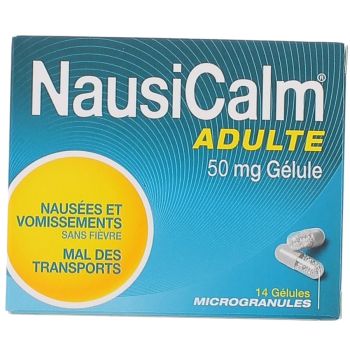 Nausicalm Ab 15 Jahren; Erwachsene 50mg Kapsel - Packung mit 14 Kapseln