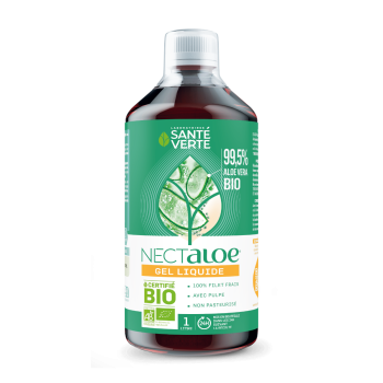 Nectaloe Aloe Vera 99,5% in Bio-Flüssiggel Gesundheit Grün - 1-Liter-Flasche