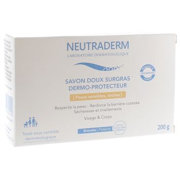 Sanfte überfettete dermo-schützende Neutraderm-Seife - 200 g Stück