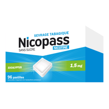 Nicopass Eukalyptus 1,5 mg - Packung mit 96 Pastillen