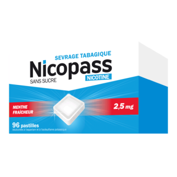 Nicopass frische Minze 2,5mg - Packung mit 96 Pastillen