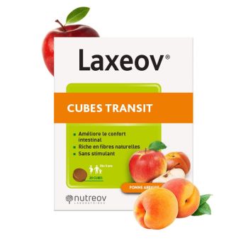 Laxeov Würfel Express-Transport Apfel Aprikose Nutreov - Schachtel mit 20 Würfeln