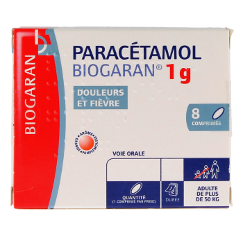 Paracetamol Biogaran 1g - 8 Tabletten
