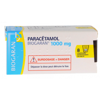 Paracetamol Biogaran 1g - 8 effervescent zerlegbare Tabletten