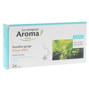 Pastillen Hals Zitrone-Honig Le Comptoir Aroma - Schachtel mit 24 Pastillen