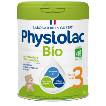 Bio-Kindermilchpulver 3. Alterwachstum 10 Monate bis 3 Jahre Physiolac - Dose mit 800 g
