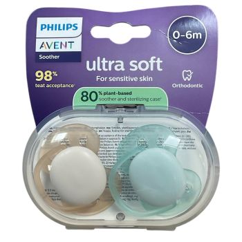 Ultra weiche Schnuller 0-6 Monate Avent - 2er Pack Schnuller