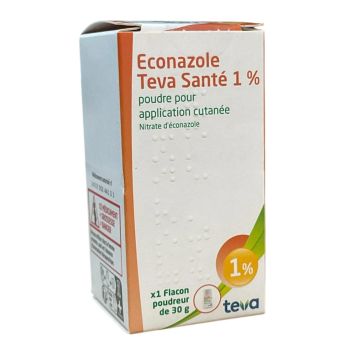 Econazol 1% Pulver Teva - Flasche mit 30g Pulver