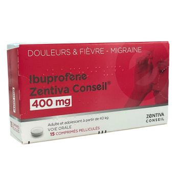 Ibuprofen 400mg Zentiva Beratung - Packung mit 15 filmbeschichteten Tabletten