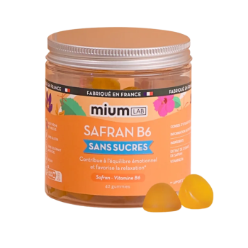 Safran B6 Gummis ohne Zucker Mium Lab - Dose mit 42 Gummis