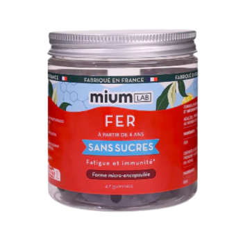 Eisen-Gummis ohne Zucker Mium Lab - Dose mit 42 Gummis
