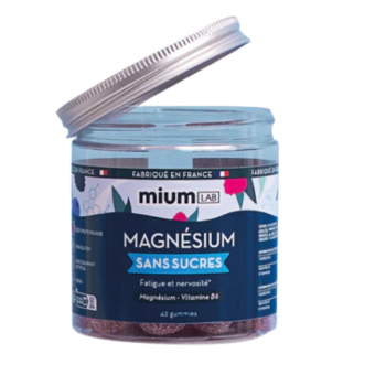 Zuckerfreie Magnesium-Gummis Mium Lab - Dose mit 42 Gummis