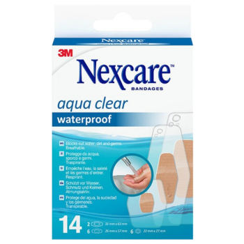 Aqua clear wasserdichte Pflaster 3M - Packung mit 14 Pflastern