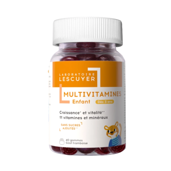 Multivitamin für Kinder mit Himbeergeschmack Lescuyer - 40 Gummis im Behälter