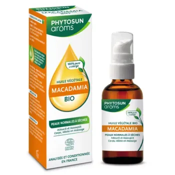 Bio-Macadamia-Pflanzenöl Phytosun aroms - Flasche mit 50 ml