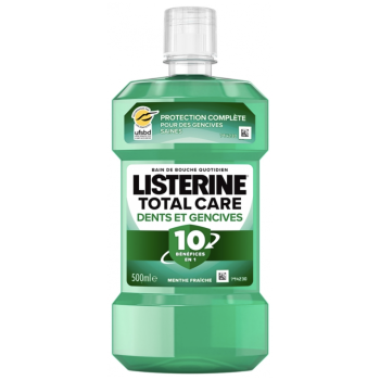 Mundspülung tägliche Gesamtpflege Zähne und Zahnfleisch frischer Minzgeschmack Listerine - Flasche 500ml