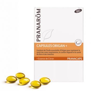 Pranacaps Kapseln Oregano + BIO Pranarôm - Packung mit 30 Kapseln