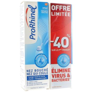 ProRhinel Spray für Kinder und Erwachsene Nasenspülung - 2er Pack mit 100 ml Sprays
