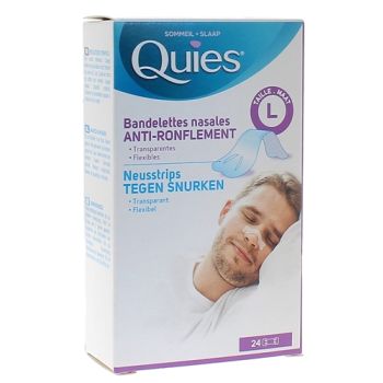 Anti-Schnarch Nasenstreifen Größe L Quies - Packung mit 24 Streifen