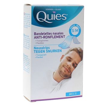Anti-Schnarch Nasenstreifen Größe S/M Quies - Packung mit 24 Streifen