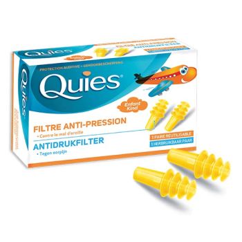 Gehörschutz Anti-Druck-Filter für Kinder Quies - Box mit einem wiederverwendbaren Paar