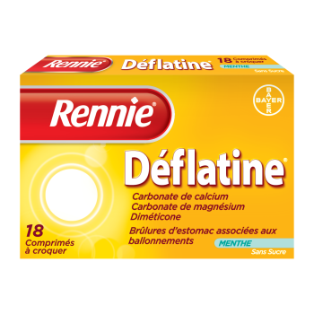 Rennie Deflatine zuckerfrei Kautabletten mit Sorbitol gesüßt - Packung mit 18 Tabletten