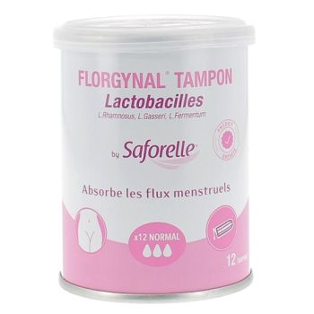 Florgynal probiotischer Tampon normal ohne Applikator Saforelle - Packung mit 12 Tampons